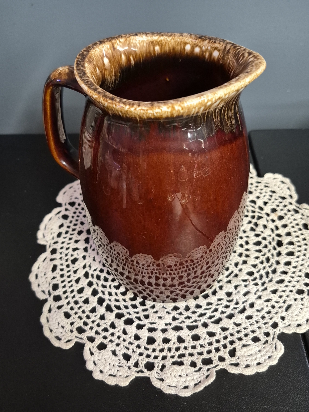 Brown Drip Glaze Ceramic Pitcher